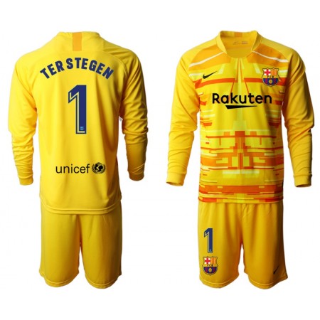 Billiga Fotbollströjor FC Barcelona Målvakt TER STEGEN 1 Barn tröja II 2019/20 Långärmad